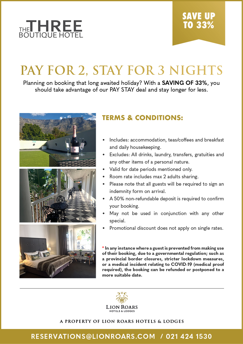 The Three Boutique Hotel Paystay Special